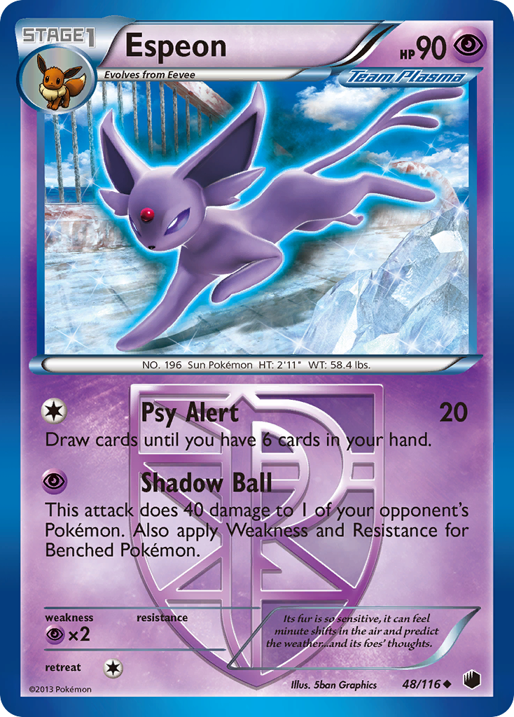 Espeon (48/116) [Black & White: Plasma Freeze] - Destination Retro