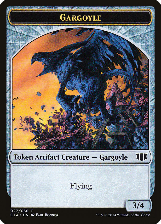 Gargoyle // Elf Warrior Double-sided Token [Commander 2014 Tokens] - Destination Retro
