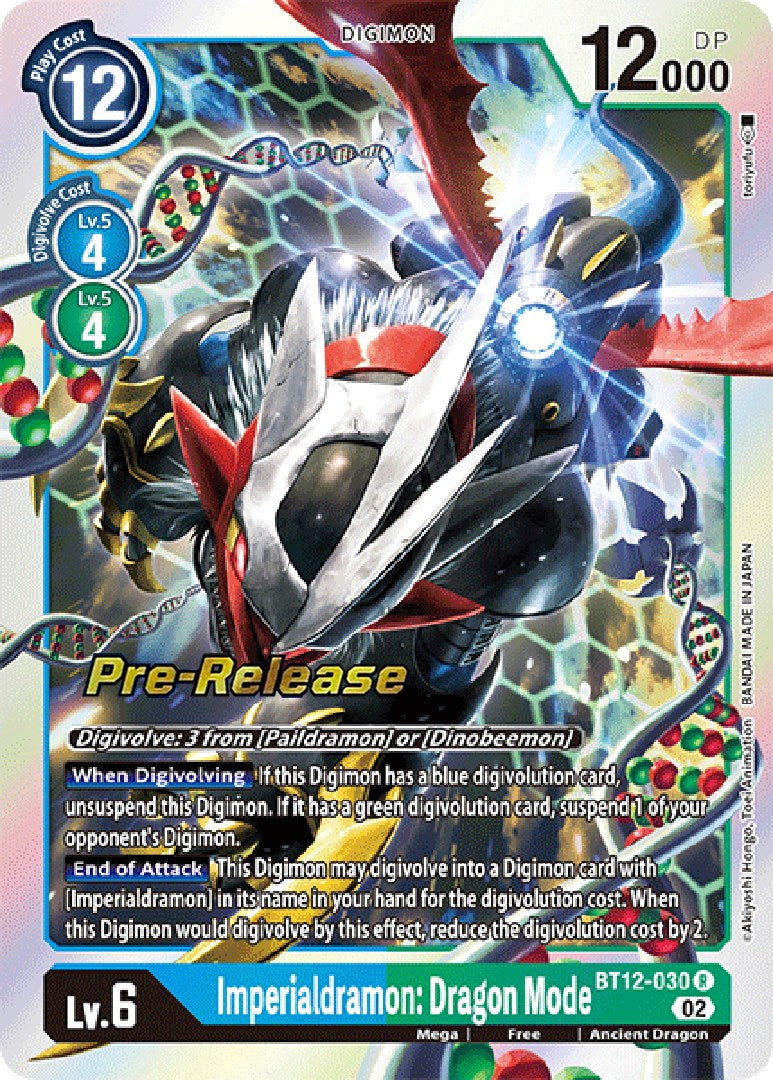 Imperialdramon: Dragon Mode [BT12-030] [Across Time Pre-Release Cards] - Destination Retro