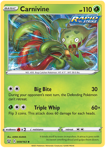 Carnivine (009/163) [Sword & Shield: Battle Styles] - Destination Retro