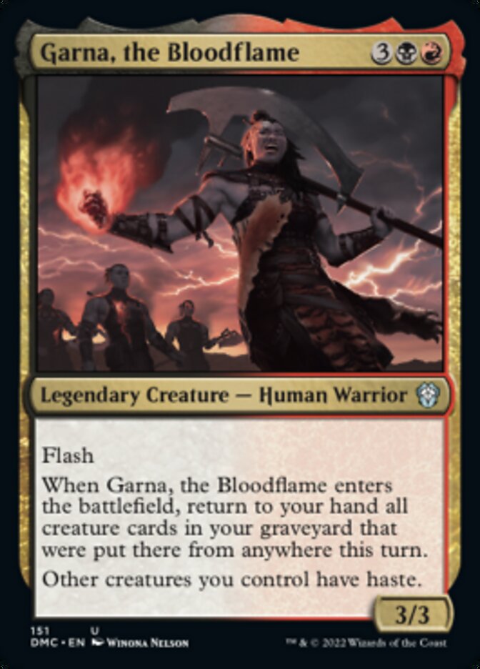Garna, the Bloodflame [Dominaria United Commander] - Destination Retro
