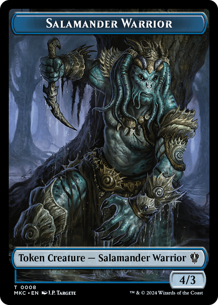 Salamander Warrior // Zombie Double-Sided Token [Murders at Karlov Manor Commander Tokens] - Destination Retro