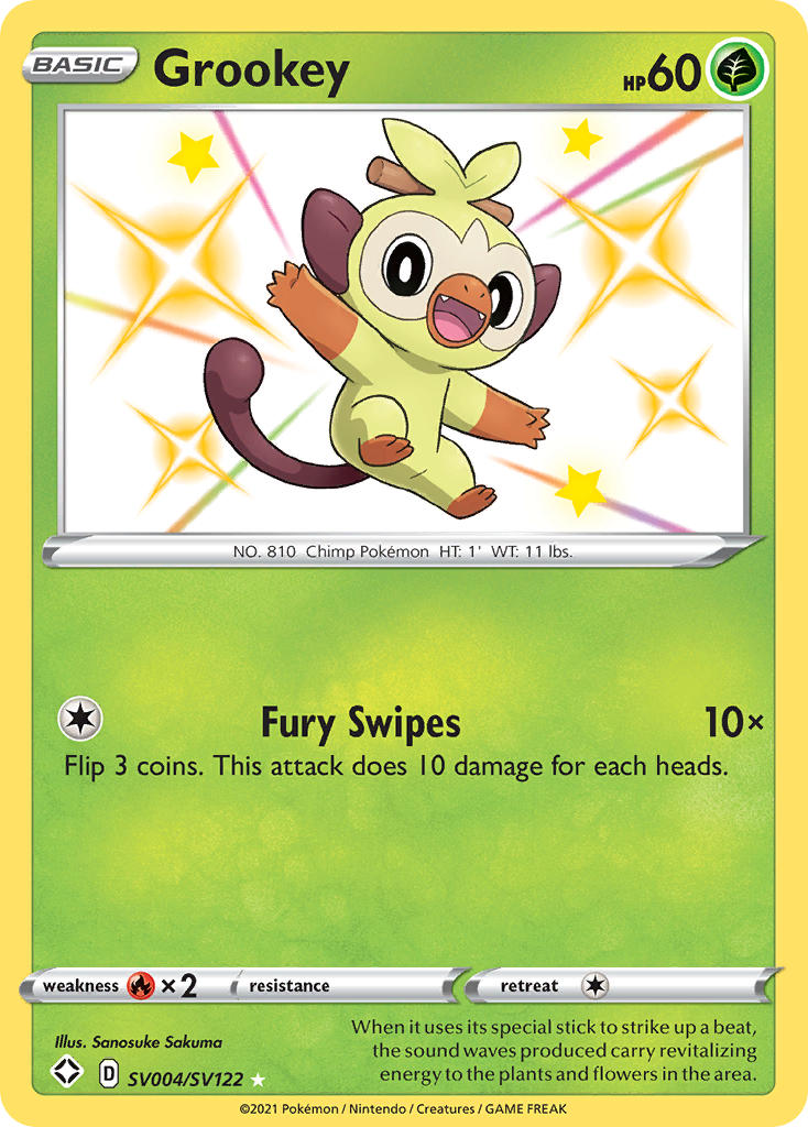 Grookey (SV004/SV122) [Sword & Shield: Shining Fates] - Destination Retro