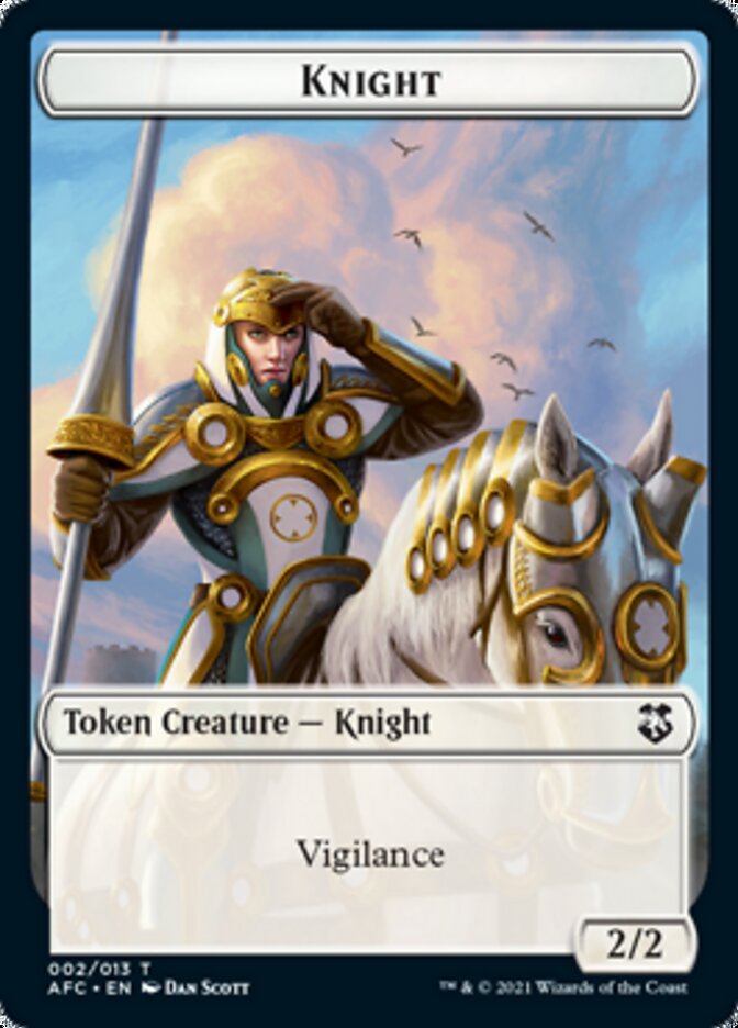 Knight // Saproling Double-sided Token [Dungeons & Dragons: Adventures in the Forgotten Realms Commander Tokens] - Destination Retro
