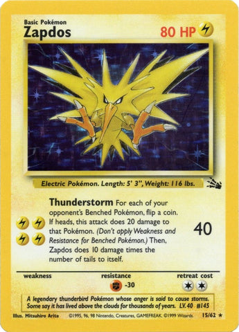 Zapdos (15/62) [Fossil Unlimited] - Destination Retro