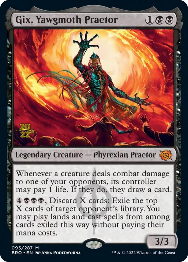 Gix, Yawgmoth Praetor [The Brothers' War: Prerelease Promos] - Destination Retro
