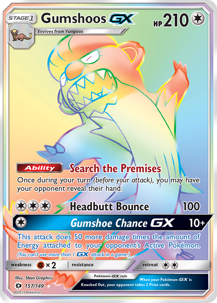 Gumshoos GX (157/149) [Sun & Moon: Base Set] - Destination Retro