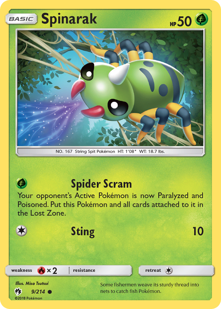 Spinarak (9/214) [Sun & Moon: Lost Thunder] - Destination Retro