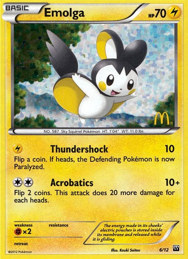 Emolga (6/12) [Mcdonald's Promos: 2012 Collection] - Destination Retro