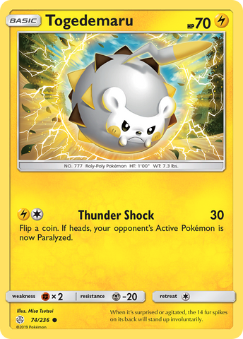 Togedemaru (74/236) [Sun & Moon: Cosmic Eclipse] - Destination Retro