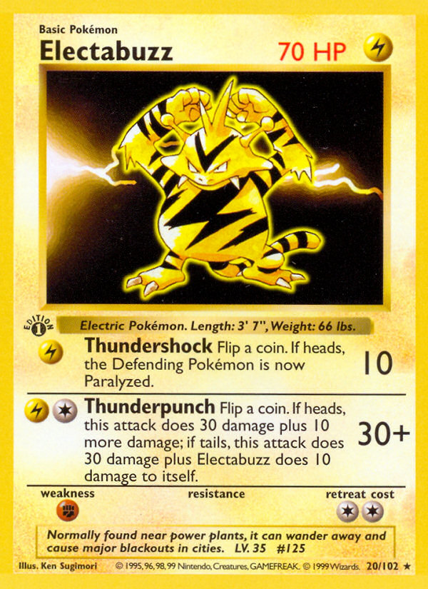 Electabuzz (20/102) [Base Set 1st Edition] - Destination Retro