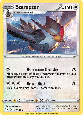 Staraptor (147/189) [Sword & Shield: Darkness Ablaze] - Destination Retro