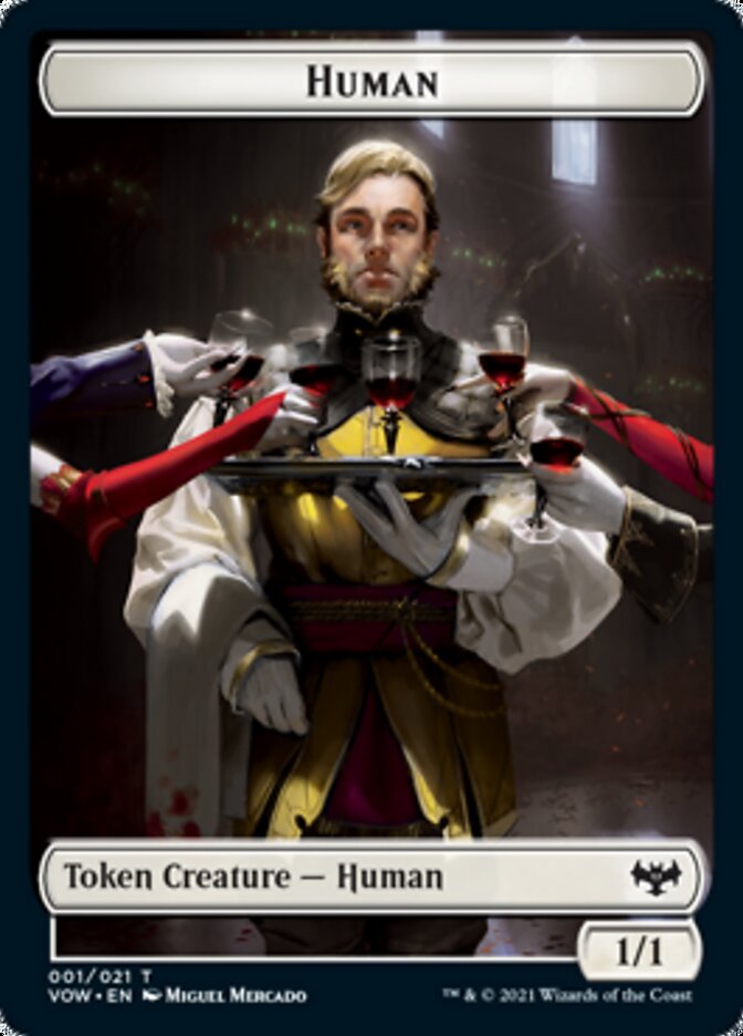 Human (001) // Spirit (002) Double-sided Token [Innistrad: Crimson Vow Tokens] - Destination Retro