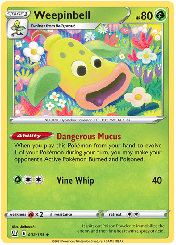 Weepinbell (002/163) [Sword & Shield: Battle Styles] - Destination Retro