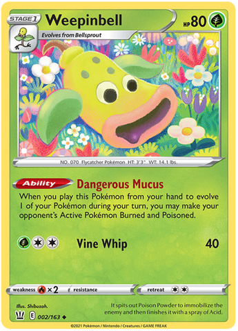 Weepinbell (002/163) [Sword & Shield: Battle Styles] - Destination Retro