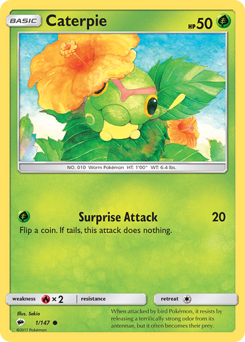 Caterpie (1/147) [Sun & Moon: Burning Shadows] - Destination Retro