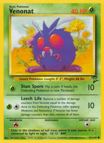 Venonat (97/130) [Base Set 2] - Destination Retro