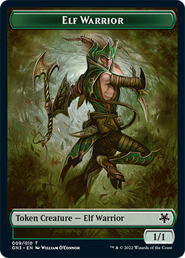 Dragon // Elf Warrior Double-Sided Token [Game Night: Free-for-All Tokens] - Destination Retro