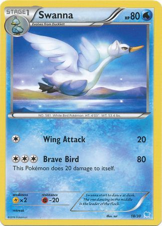Swanna (18/30) [XY: Trainer Kit - Pikachu Libre & Suicune] - Destination Retro