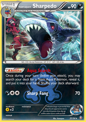 Team Aqua's Sharpedo (21/34) [XY: Double Crisis] - Destination Retro