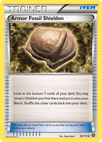 Armor Fossil Shieldon (98/114) [XY: Steam Siege] - Destination Retro