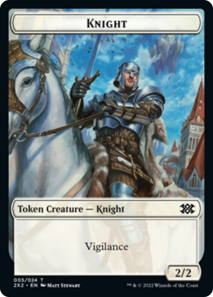 Worm // Knight Double-sided Token [Double Masters 2022 Tokens] - Destination Retro
