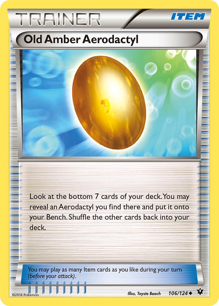 Old Amber Aerodactyl (106/124) [XY: Fates Collide] - Destination Retro