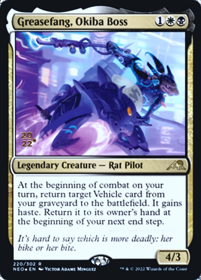Greasefang, Okiba Boss [Kamigawa: Neon Dynasty Prerelease Promos] - Destination Retro