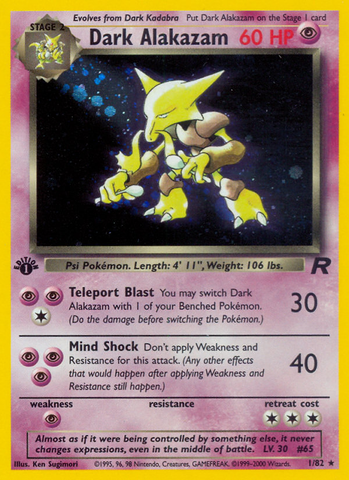 Dark Alakazam (1/82) [Team Rocket 1st Edition] - Destination Retro
