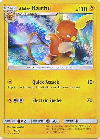 Alolan Raichu (30/30) [Sun & Moon: Trainer Kit - Lycanroc & Alolan Raichu] - Destination Retro