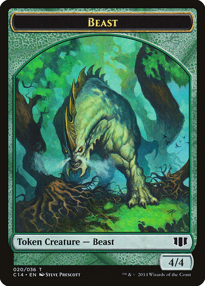 Elf Druid // Beast (020/036) Double-sided Token [Commander 2014 Tokens] - Destination Retro