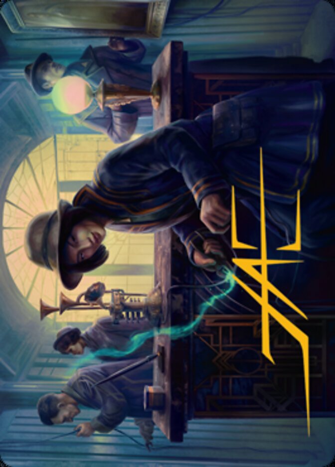 Wiretapping Art Card (Gold-Stamped Signature) [Streets of New Capenna Art Series] - Destination Retro