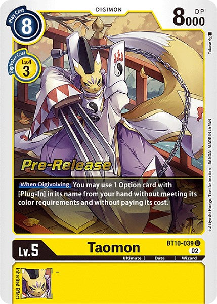 Taomon [BT10-039] [Xros Encounter Pre-Release Cards] - Destination Retro