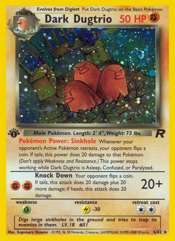 Dark Dugtrio (6/82) [Team Rocket 1st Edition] - Destination Retro