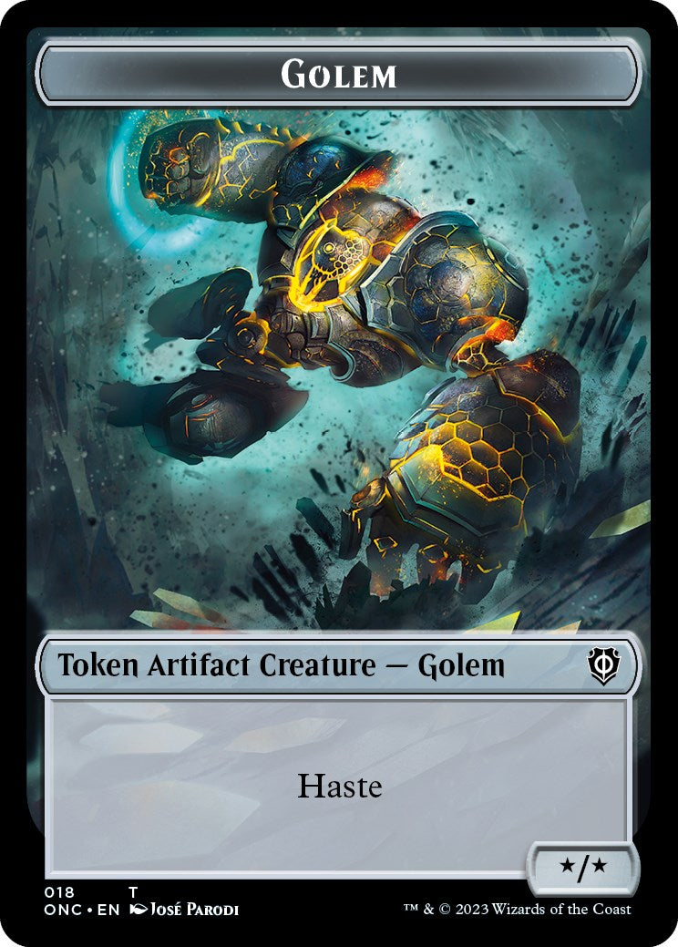 The Monarch // Golem Double-Sided Token [Phyrexia: All Will Be One Commander Tokens] - Destination Retro