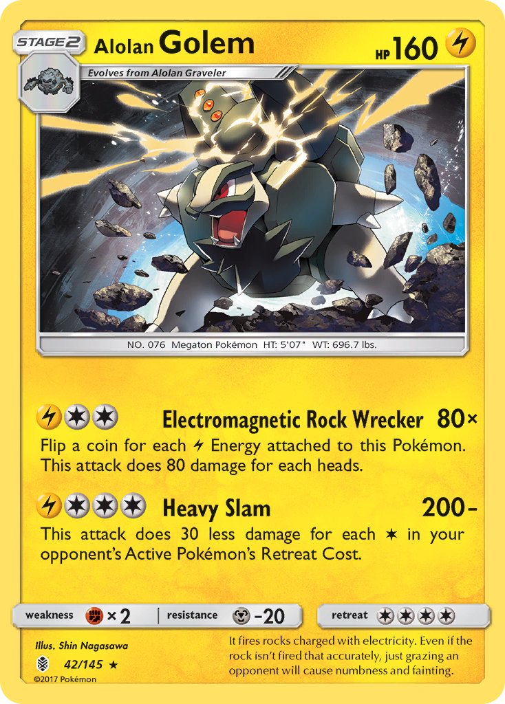 Alolan Golem (42/145) (Cosmos Holo) (Blister Exclusive) [Sun & Moon: Guardians Rising] - Destination Retro