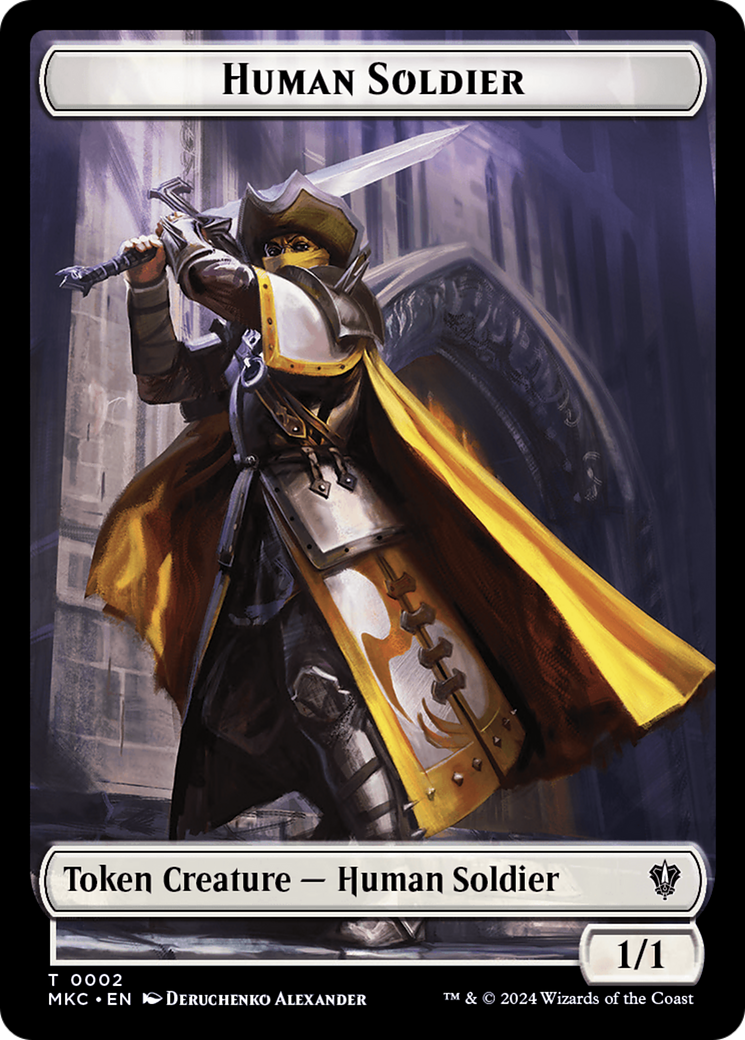 City's Blessing // Human Soldier Double-Sided Token [Murders at Karlov Manor Commander Tokens] - Destination Retro
