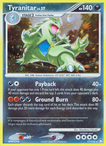 Tyranitar (17/123) [Diamond & Pearl: Mysterious Treasures] - Destination Retro