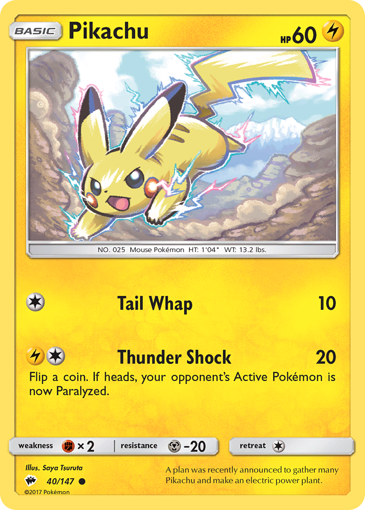 Pikachu (40/147) [Sun & Moon: Burning Shadows] - Destination Retro
