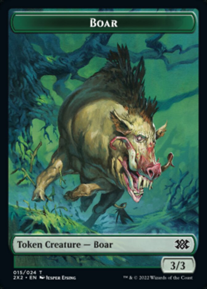 Boar // Knight Double-sided Token [Double Masters 2022 Tokens] - Destination Retro