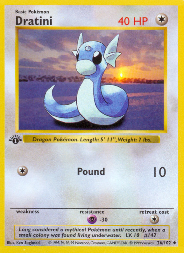 Dratini (26/102) [Base Set 1st Edition] - Destination Retro