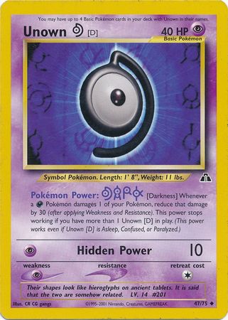 Unown [D] (47/75) [Neo Discovery Unlimited] - Destination Retro