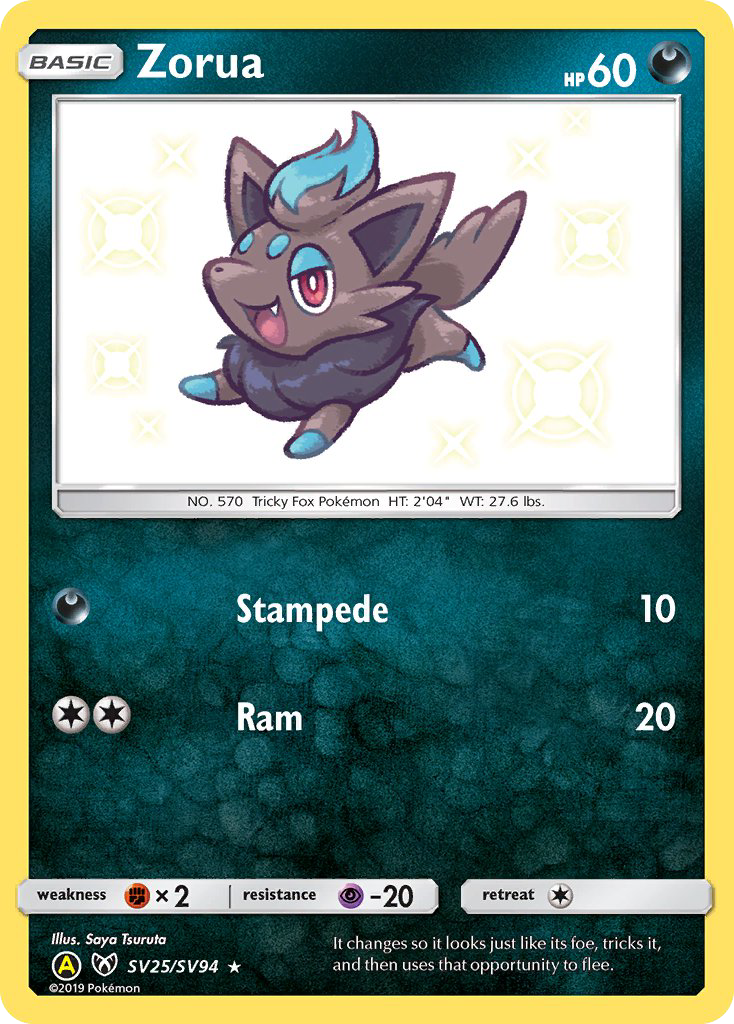 Zorua (SV25/SV94) [Sun & Moon: Hidden Fates - Shiny Vault] - Destination Retro