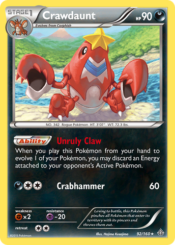 Crawdaunt (92/160) [XY: Primal Clash] - Destination Retro