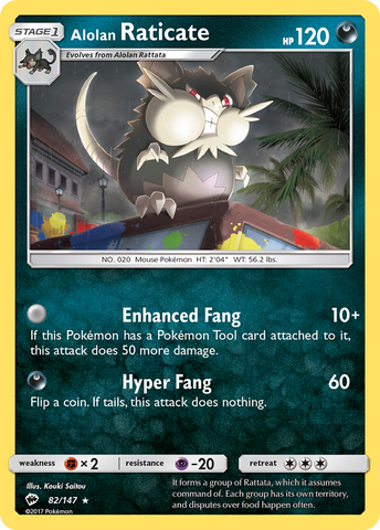 Alolan Raticate (82/147) [Sun & Moon: Burning Shadows] - Destination Retro