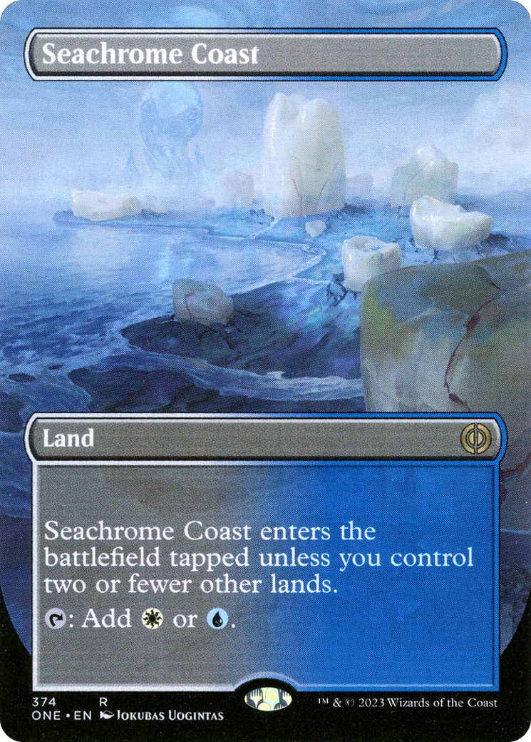 Seachrome Coast (Borderless Alternate Art) [Phyrexia: All Will Be One] - Destination Retro