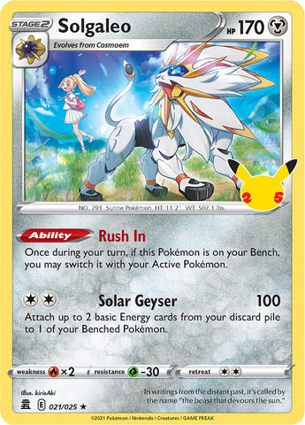 Solgaleo (021/025) [Celebrations: 25th Anniversary] - Destination Retro