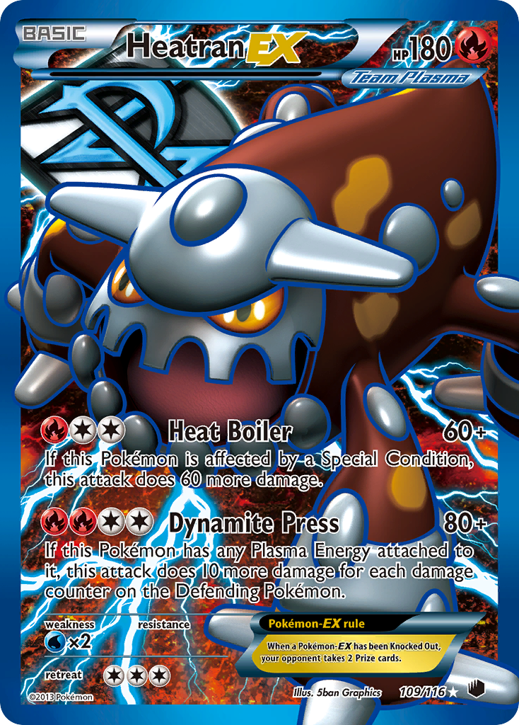 Heatran EX (109/116) [Black & White: Plasma Freeze] - Destination Retro