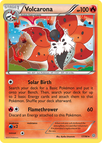 Volcarona (17/98) [XY: Ancient Origins] - Destination Retro