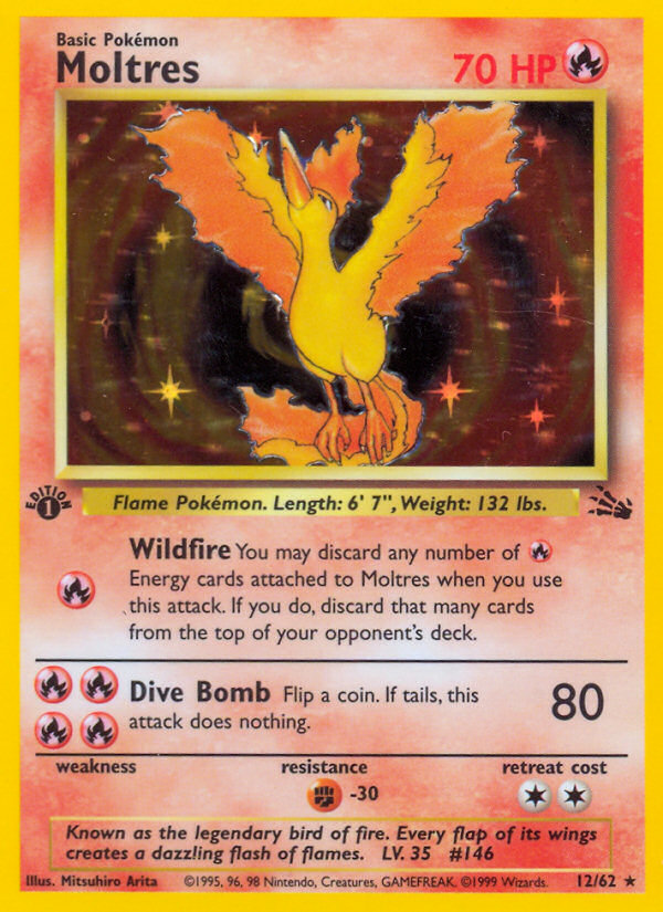 Moltres (12/62) [Fossil 1st Edition] - Destination Retro
